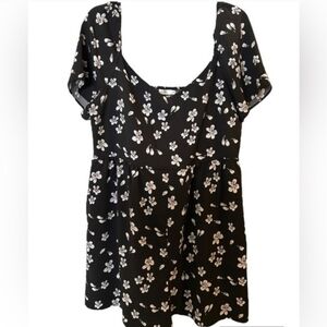 Floral Black Women's Romper